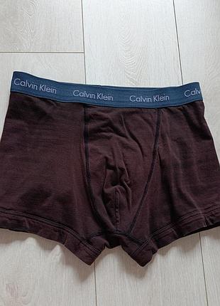 Коричневые трусы мужские базовые боксерки коттоновые calvin klein l л 12 40 48