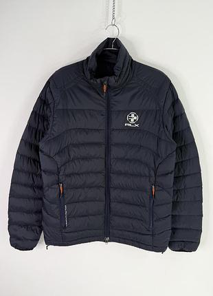 Rlx ralph lauren men down navy quilted puffer packable lightweight jacket m/l size