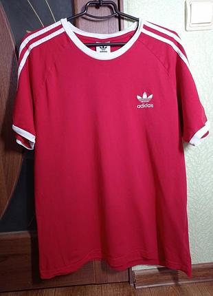 Футболка червона adidas originals, ≈l/xl,  100% бавовна