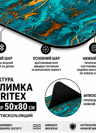 Коврик 50х80см. прорезиненный коврик под ноги в ванную, в туалет, на кухню, под дверь. качественный коврик на пол