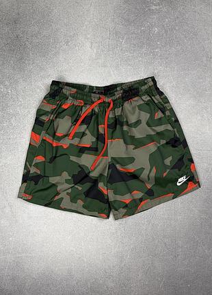 Nike nsw camo шорти камо камуфляж літні легкі хакі зелені м пляжні