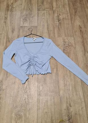 Голубая хлопковая кофта h&amp;m с регулировкой, размер m, новая