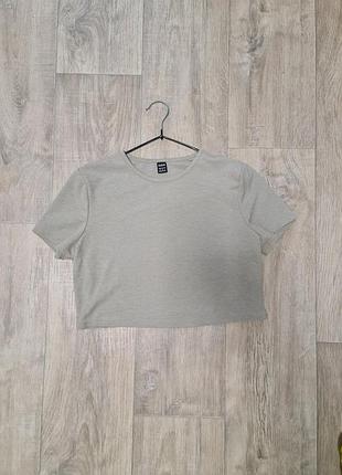 Shein укорочена футболка сіра m поліестер нова