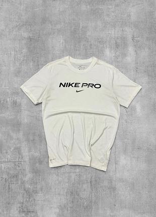 Футболка nike pro оригінал біла спортивна футболка найк про dri-fit з логотипи