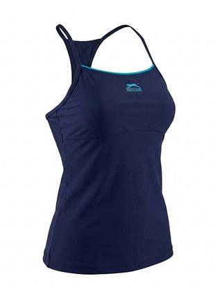 Спортивная майка slazenger женская темно-синяя для фитнеса бега xl