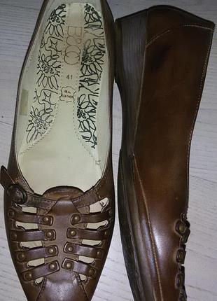 B&amp;co (dennark)-коричневые кожаные туфли р. 41 -27,5 см