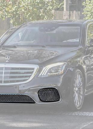 Комплект решеток в бампер 2018-2021 (s65 amg, хром) для mercedes s-сlass w222