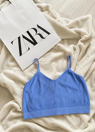Блакитний топ в рубчик primark xs-m