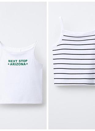 Маечки топы в рубчик для девушек от zara