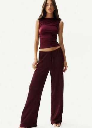 S h&m нові фірмові широкі легкі літні жаті штани зі шнурком