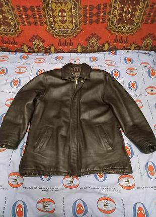 Чоловіча шкіряна, тепла куртка, nino, classic leather garment, p. 2xl