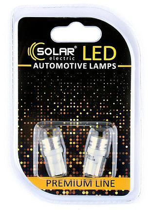 Автолампа solar led 12v t10 w2.1x9.5d 1smd white, 2шт sl1332