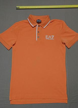 Плечі 37 см emporio armani ea7 
 size xs помаранчеве  поло  
95% cotton   5% elastane
