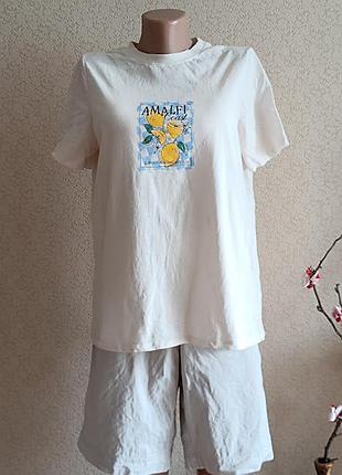 Женская базовая футболка молочный хлопок гг 48-50 new look amalfi