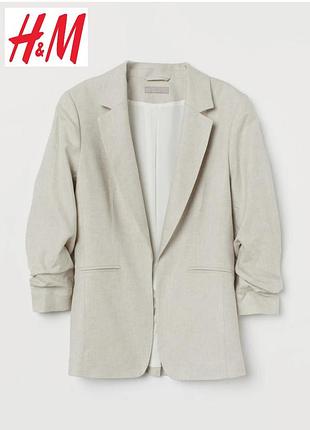 H&amp;m стильный женский жакет из смеси льна и пиджак s