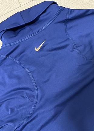 Синій жіночий лонгслів nike pro 5