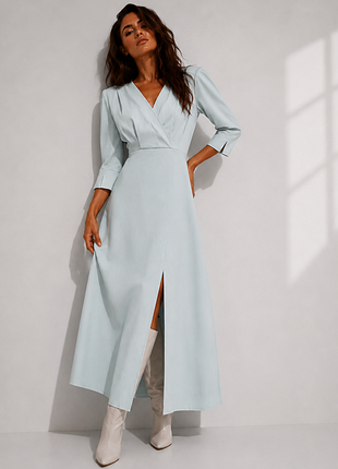Платье zara миди летнее с передним разрезом, р. xs