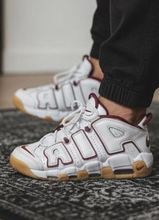 Nike air more uptempo white/burgundy  розмір: 39 (eu) для замовлення пишіть в тгк: street vision.