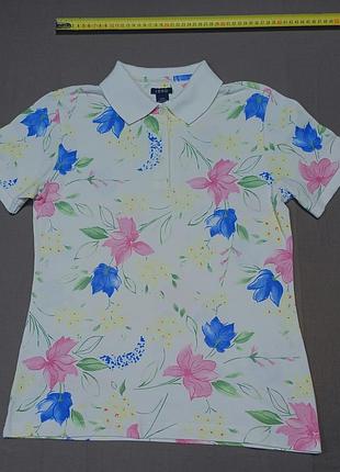 Плечі 39 см 43 izod ledies 
 size s поло  біле в квіти
 made in philippines