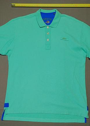 Плечі 55 см 43 orvis size l щільне поло колір ціан  made in peru
 гудзики брендовані 
100% cotton