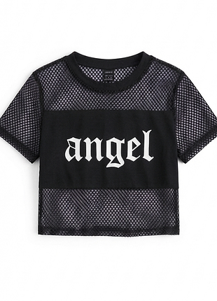 ​🖤 эффектный сетчатый кроп-топ "angel" от shein 🖤