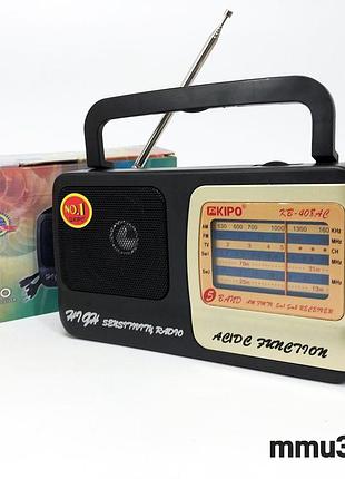 Радиоприемник kipo kb-408ac мощный, радио fm с usb, питание от батарейки r20 или от сети