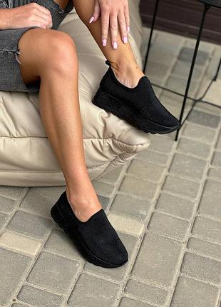 Черные мокасины слипоны кеды со стразами камушками 36-40