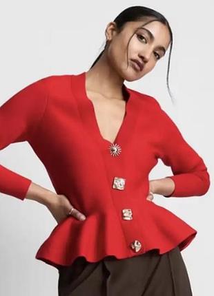 Стильний вʼязаний кардиган із золотими ґудзиками primark розмір м