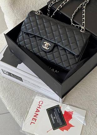 Сумка chanel шкіра чорна сумочка шанель черная