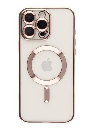 Чехол tpu metallic full camera magsafe для iphone 16 pro rose gold