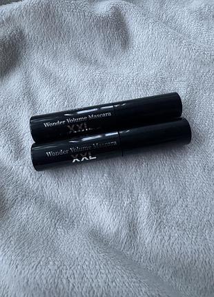 Clarins wonder volume mascara xxl 01 extreme black — туш для вій, міні 3 мл