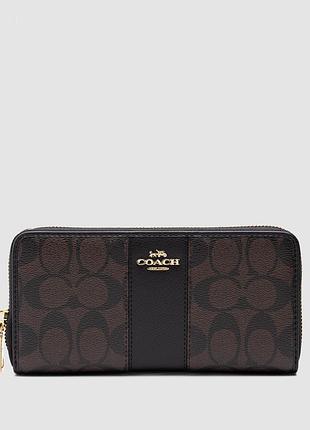 Гаманець coach wallet dark brown/black
