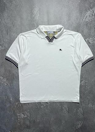 90x vintage винтажная футболка поло burberrys барберрис big logo check в клетку old money олд мани size xl размер хл