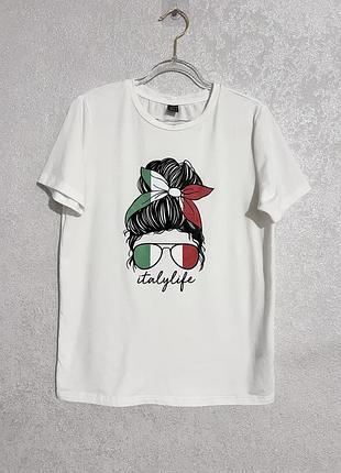 Футболка shein з принтом italy life