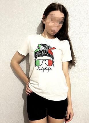 Футболка shein з принтом italy life