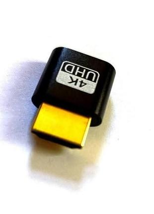 Эмулятор монитора kebidu 4k hdmi виртуальный дисплей поддержки разрешения до 4096×3072 черный s6-06