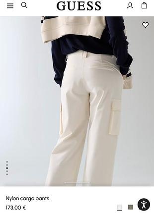 Нові оригінальні штани-карго guess matea perfect cargo xs beige 2025