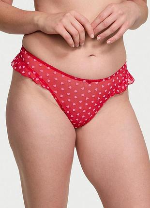 Женские трусики victoria's secret (34312955164399) tease high-leg scoop thong xs красные