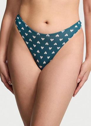 Женские трусики victoria's secret (144000416016) stretch cotton thong xl синий (принт сердце)
