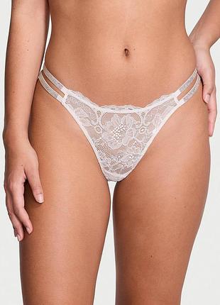 Женские трусики victoria's secret (154100516441) shine strap thong l белые