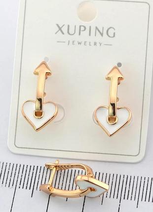 Сережки xuping позолота хр 18 к. довжина 2,1 см. ширина 1,1 см.