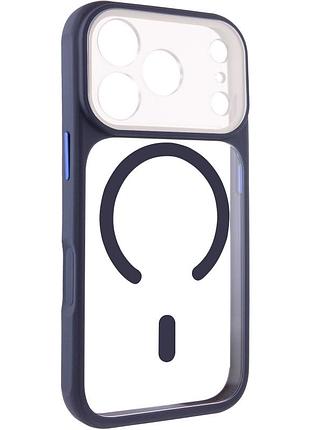 Чохол tpu+pc getman moon clear with magsafe для apple iphone 17 pro (6.3") blue