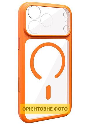 Чохол tpu+pc getman moon clear with magsafe для apple iphone 13 (6.1") orange