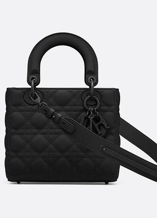 Christian dior small lady dior bag matte black