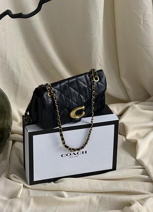Сумка coach tabby shoulder bag 26 черное золото