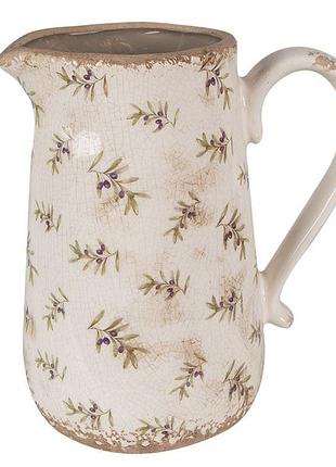 Декоративный керамический кувшин в винтажном стиле olives, 21*15*23 см, nd-6ce1671l nai