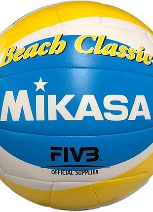 Мяч для пляжного волейбола mikasa beach classic bv543c-vxb-ysb (размер 5)