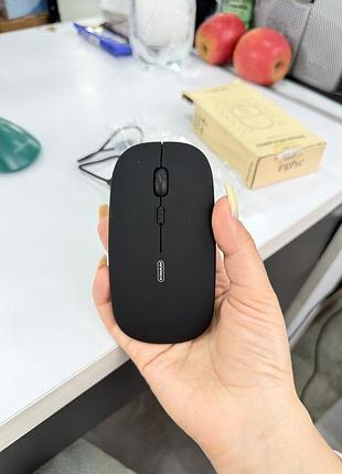 Беспроводная аккумуляторная мышь anmec pm1 2.4g usb rechargeable, черная, лёгкая б/в