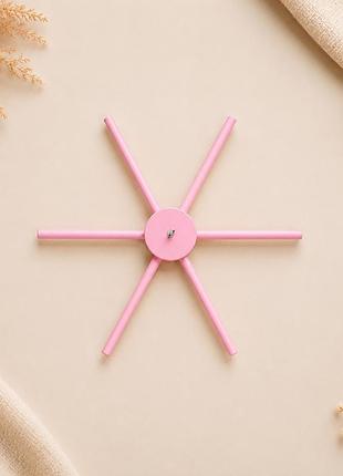 Основа крестовина для детского мобиля, 6 лучей, 28 см, розовый