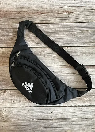 Бананка чорна adidas, сумка через плече спорт адідас
